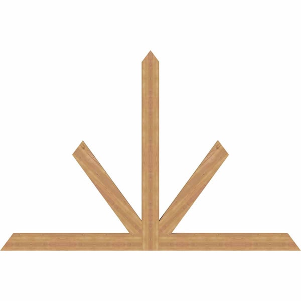 Ekena Millwork Saratoga Timber Gable Bracket, Western Red Cedar, 96"W x 64"H x 3 1/2"D x 5 1/2"F, 16/12 Pitch GBW096X64X0406SAR00SWR - main